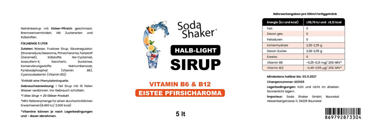Eistee Pfirsich Sirup in Flasche 0,7 Liter