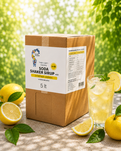 Lemon syrup bag in box 5 liters